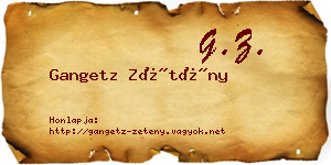 Gangetz Zétény névjegykártya
